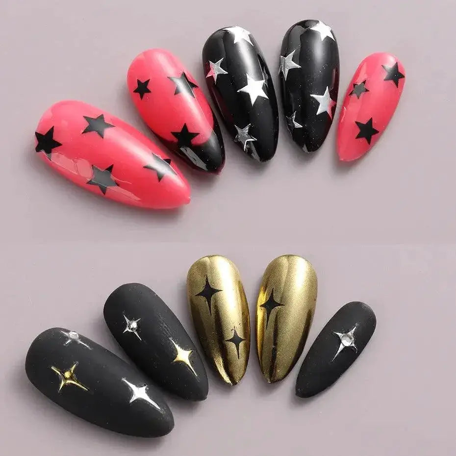 Shimmering Starlight 3D Nail Stickers Chic Adhesive Decor