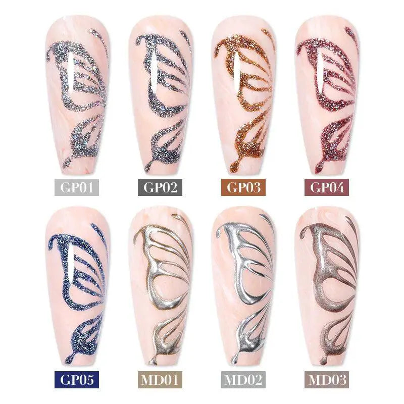 Shiny Glitter Gel Nail Polish Luxe Metallic Nail Art 5ml