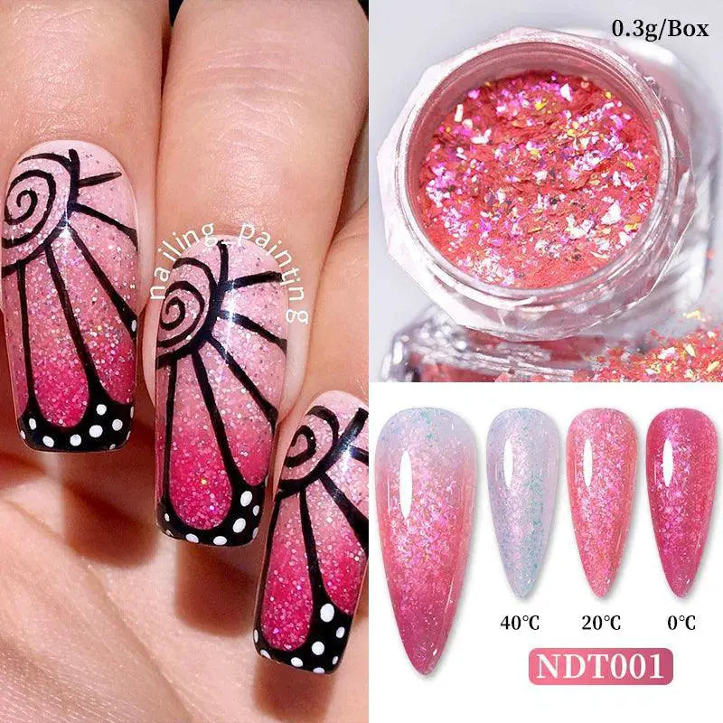 Shiny Nail Sequins Kit Gold And Silver Chrome Flakes
