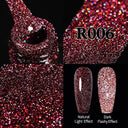 Shiny Pink Red Gel Nail Polish Reflective Long-Lasting Glamour