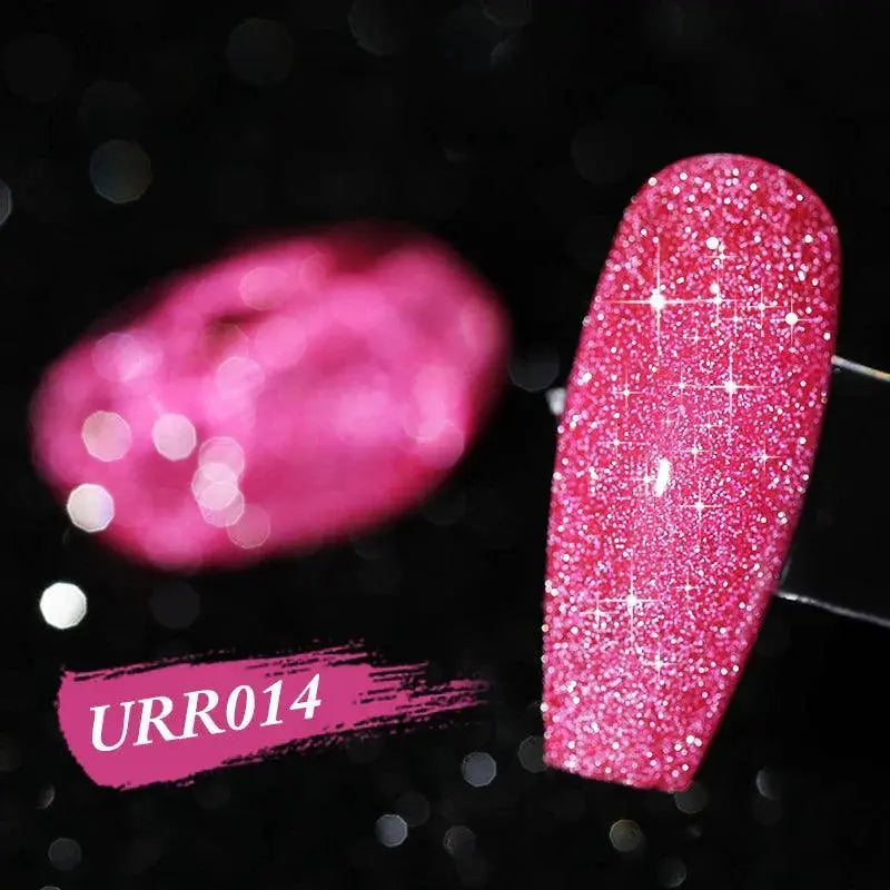 Shiny Pink Red Gel Nail Polish Reflective Lasting Glamour