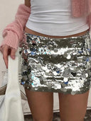 Shiny Sequins Bodycon Mini Skirt Sparkle & Shine Anywhere