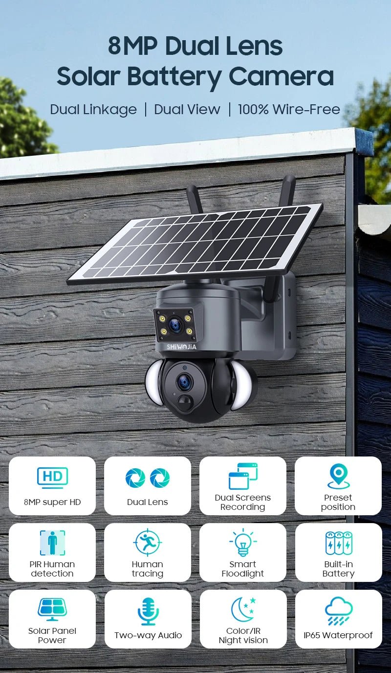 Dual-Lens Solar Security Camera for Homes — product view 9