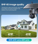 Dual-Lens Solar Security Camera for Homes
