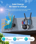 Dual-Lens Solar Security Camera for Homes