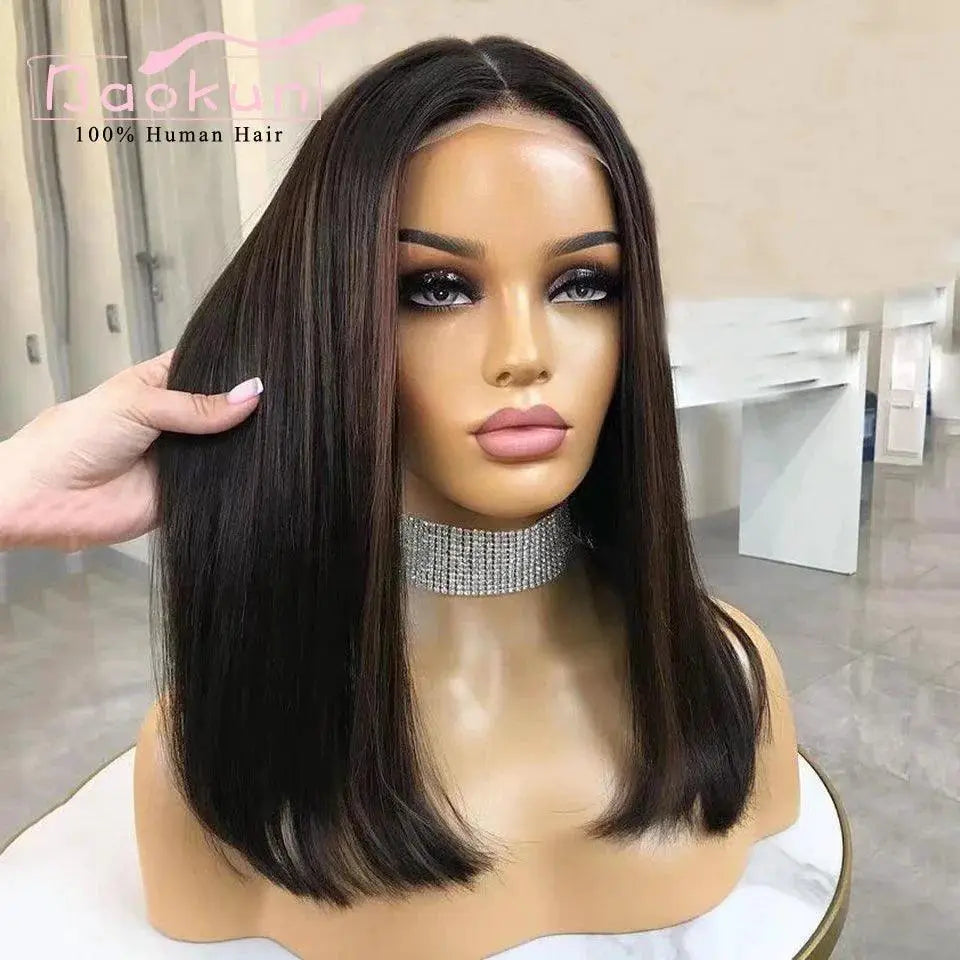 Short Ash Blonde Lace Front Wig 13x4 Human Hair Bob