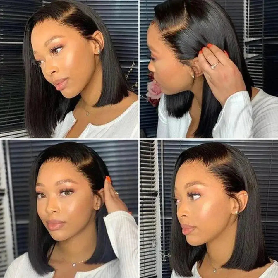 Short Bob Wig With Brazilian Hair Lace Front Quality