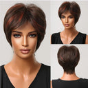 Short Dark Brown Pixie Wig Stylish Layered Hairpiece