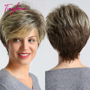 Short Dark Brown Pixie Wig Stylish Layered Hairpiece