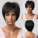 Short Dark Brown Pixie Wig Stylish Layered Hairpiece