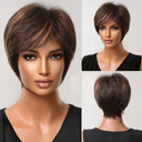 Short Dark Brown Pixie Wig Stylish Layered Hairpiece