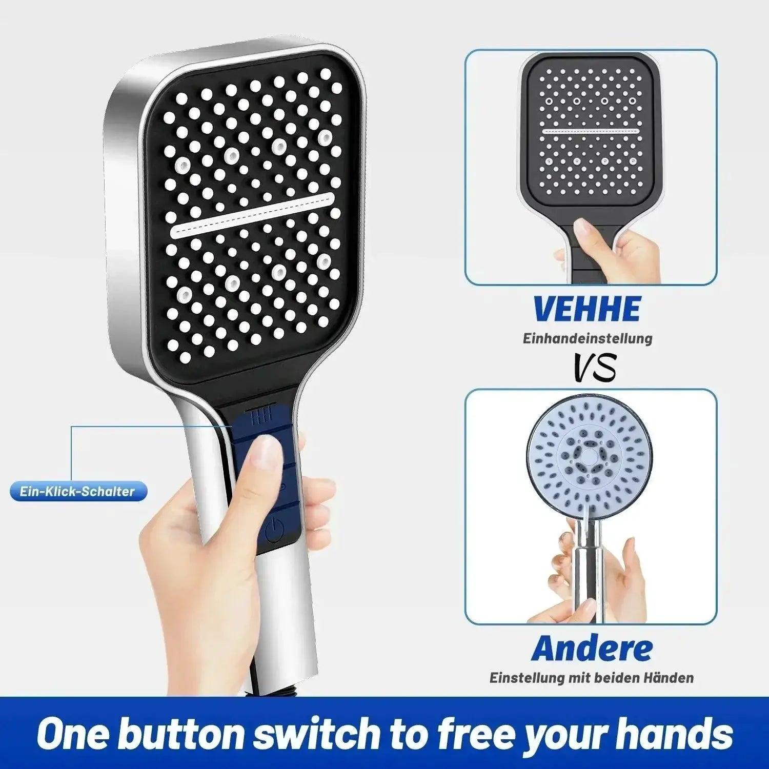 Luxe Rainfall Shower Head High Pressure Water Saving