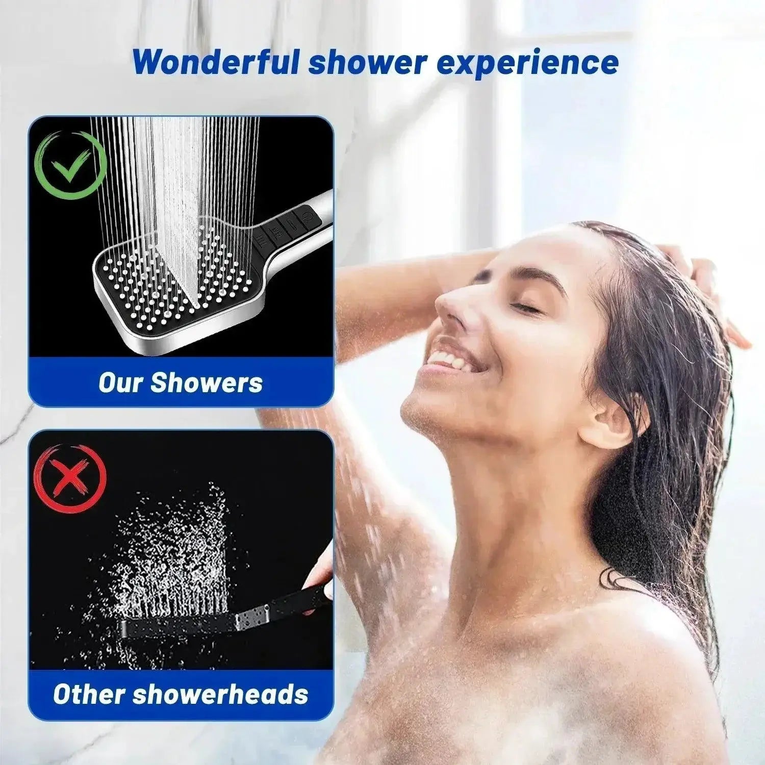Luxe Rainfall Shower Head High Pressure Water Saving