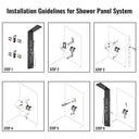VEVOR LED Light Shower Panel System With Massage Jets Bath