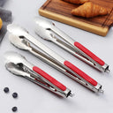 Silicone BBQ Tongs with Stainless Steel Grip for Grilling