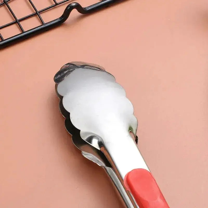 Silicone BBQ Tongs With Stainless Steel Grip For Grilling