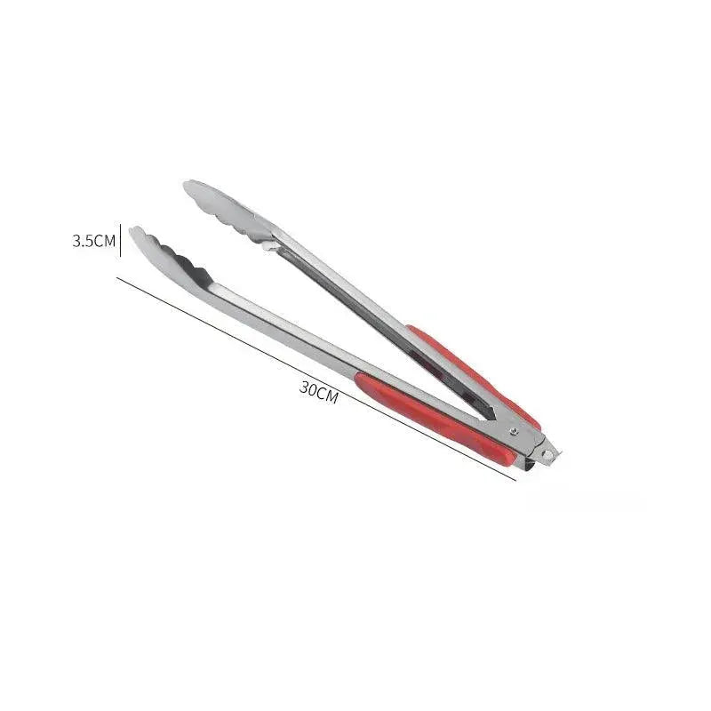 Silicone BBQ Tongs With Stainless Steel Grip For Grilling