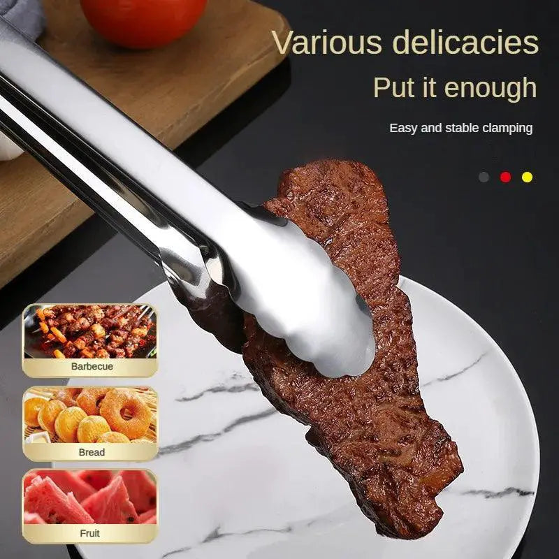 Silicone BBQ Tongs With Stainless Steel Grip For Grilling