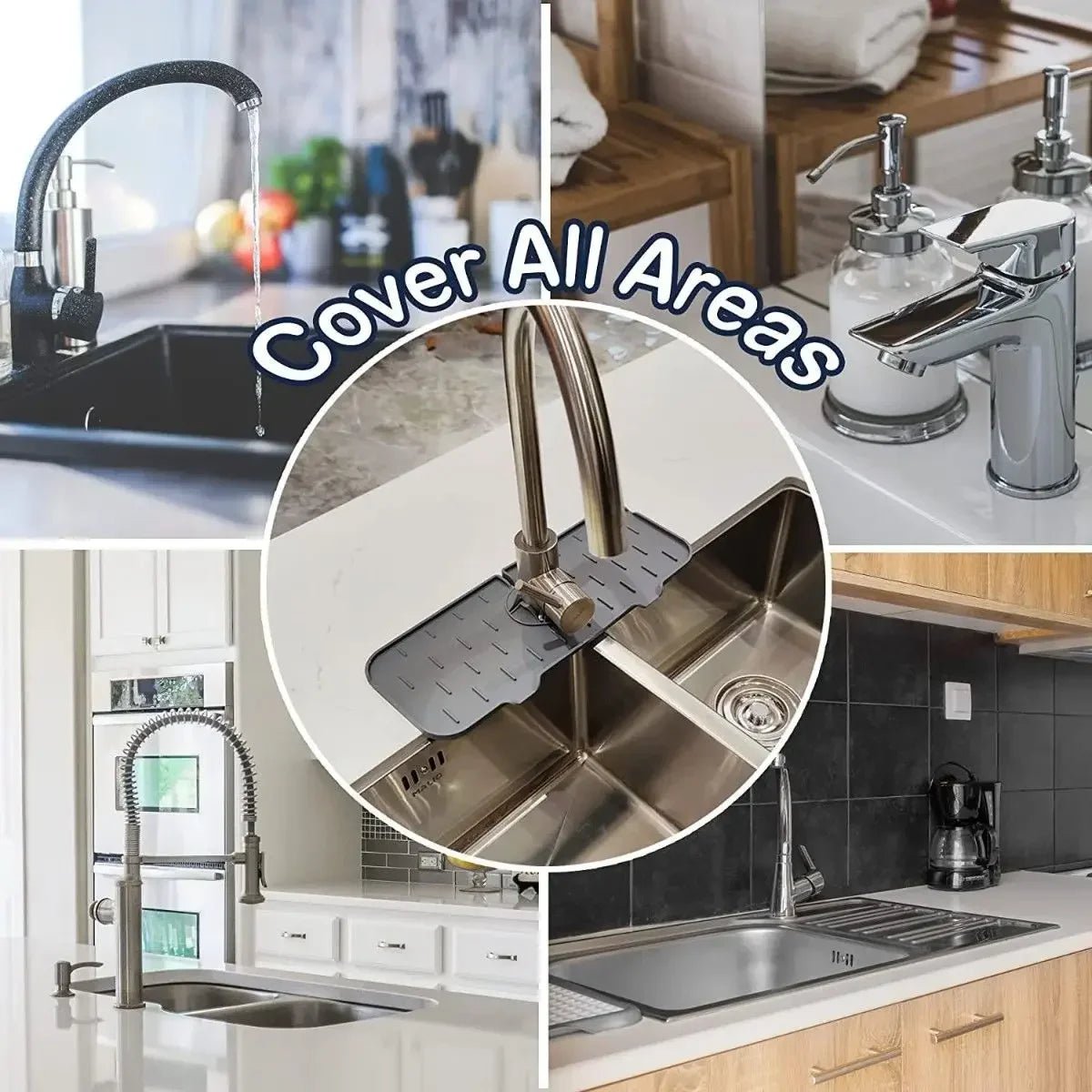Silicone Faucet Absorbent Pad Sink Splash Guard And Countertop Protector Mat Pro