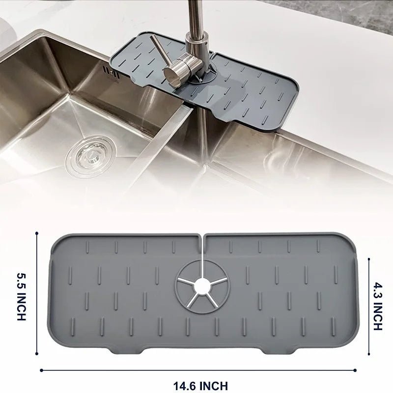 Silicone Faucet Absorbent Pad Sink Splash Guard And Countertop Protector Mat Pro