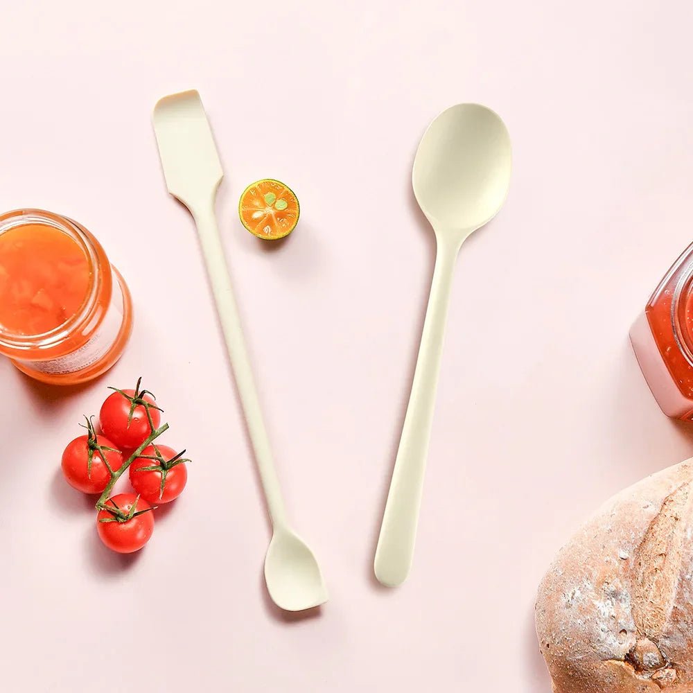 Silicone Jam Jars Spoons Set Nonstick Heat Resistant Easy Clean Kitchen Utensils