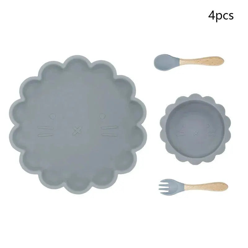 Silicone Kawaii Animal Plates And Bowls Set For Toddlers
