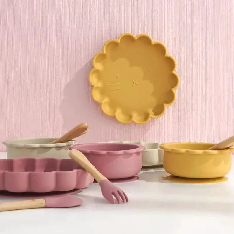 Silicone Kawaii Animal Plates And Bowls Set For Toddlers
