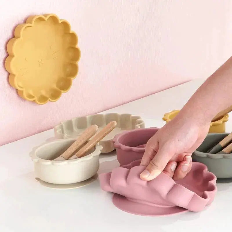 Silicone Kawaii Animal Plates And Bowls Set For Toddlers