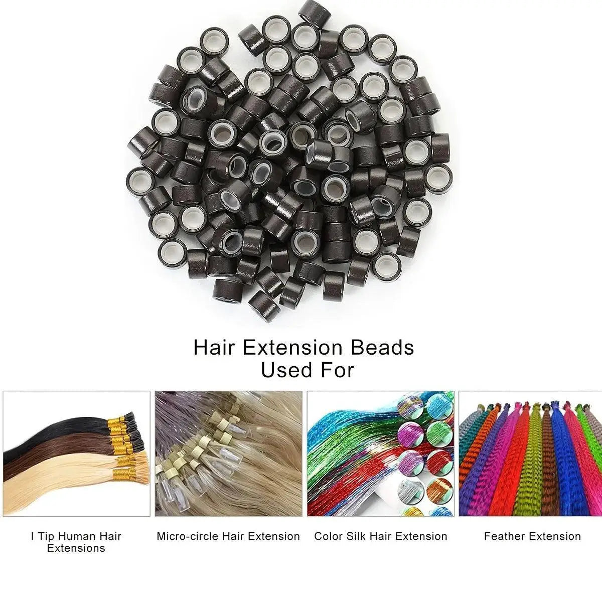 Silicone Micro Link Tube Ring for Wig Hair Extensions Tools