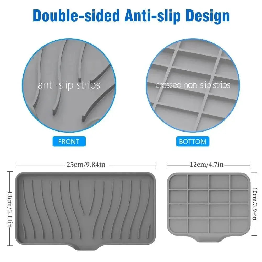 Silicone Soap Tray Flexible Anti Slip Sink Organizer