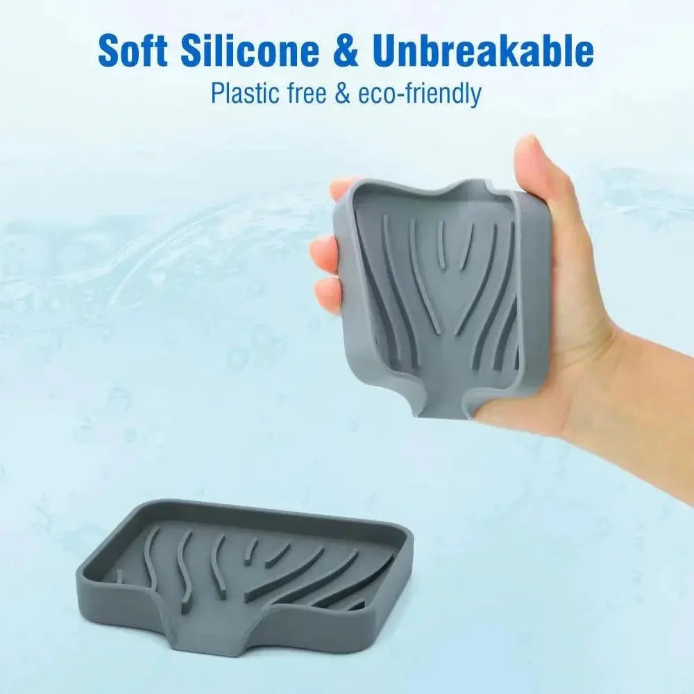 Silicone Soap Tray Flexible Anti Slip Sink Organizer