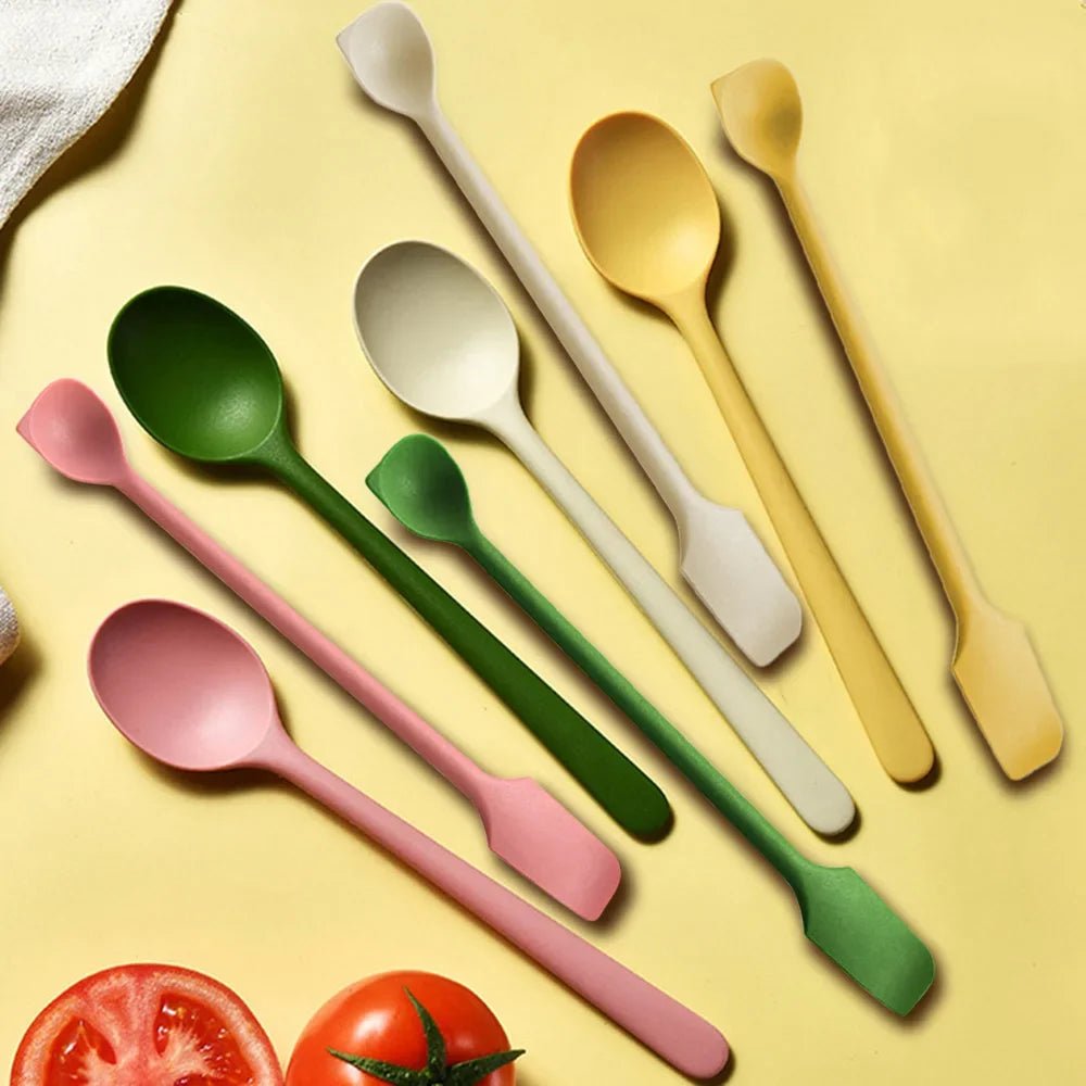 Silicone Spoon Set 2 Piece Jam And Rice Spoons Heat Resistant Nonstick Tools Set