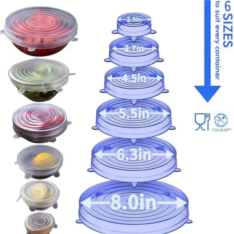 Silicone Stretch Lids Reusable Airtight Food Covers