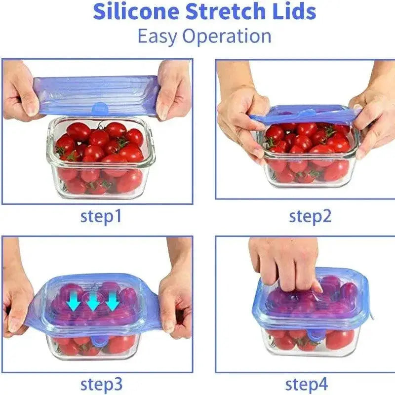 Silicone Stretch Lids Reusable Airtight Food Covers