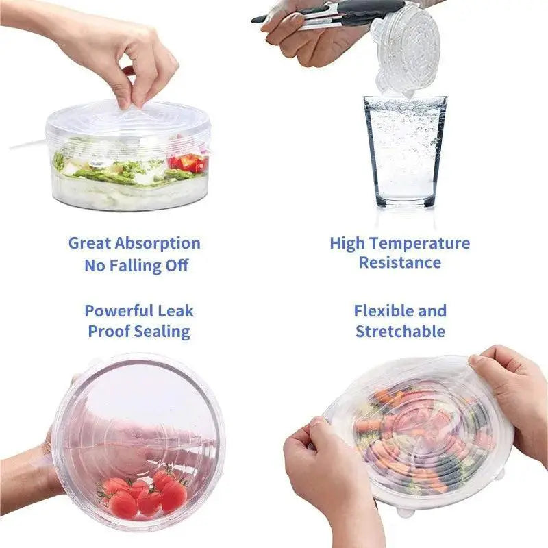 Silicone Stretch Lids Reusable Airtight Food Covers
