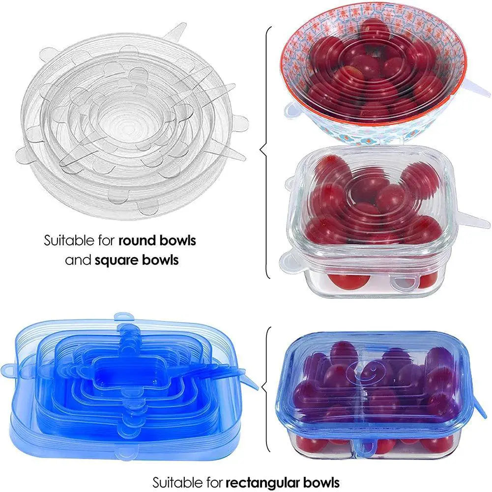 Silicone Stretch Lids Reusable Food Covers Eco Friendly
