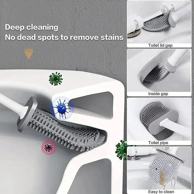 Silicone Toilet Brush Cleaner Efficient Bathroom Tool