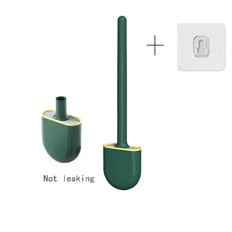 Silicone Toilet Brush Set With Holder For Easy WC Cleaning