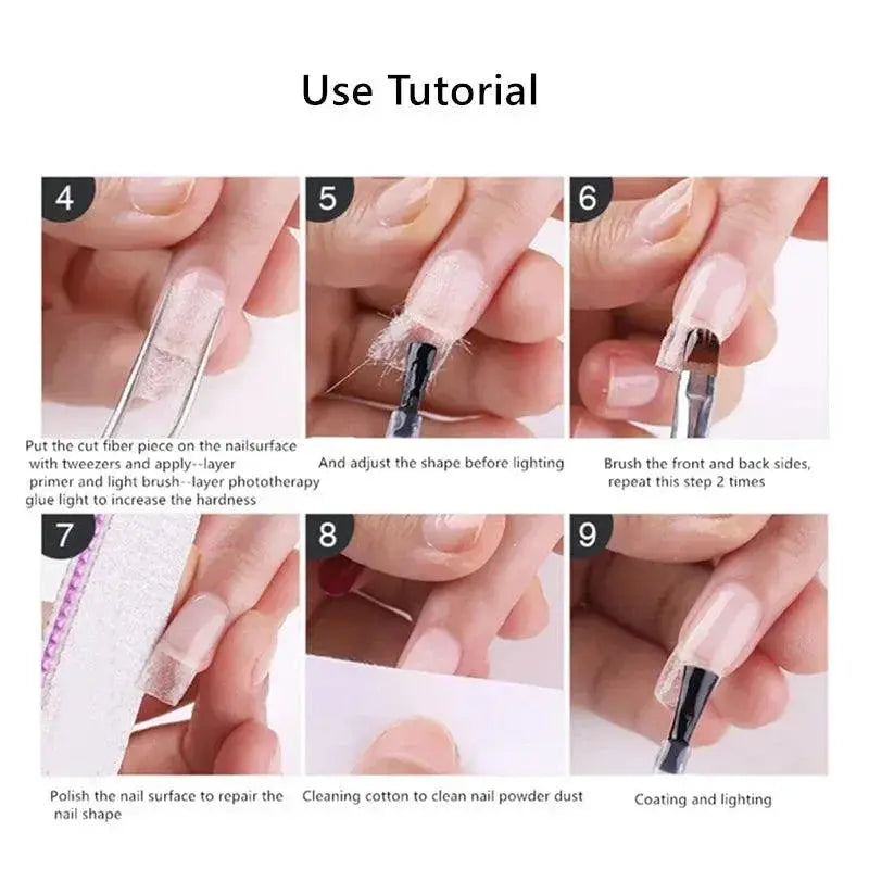 Silk Fiberglass Nail Extension Kit Professional Forms Set