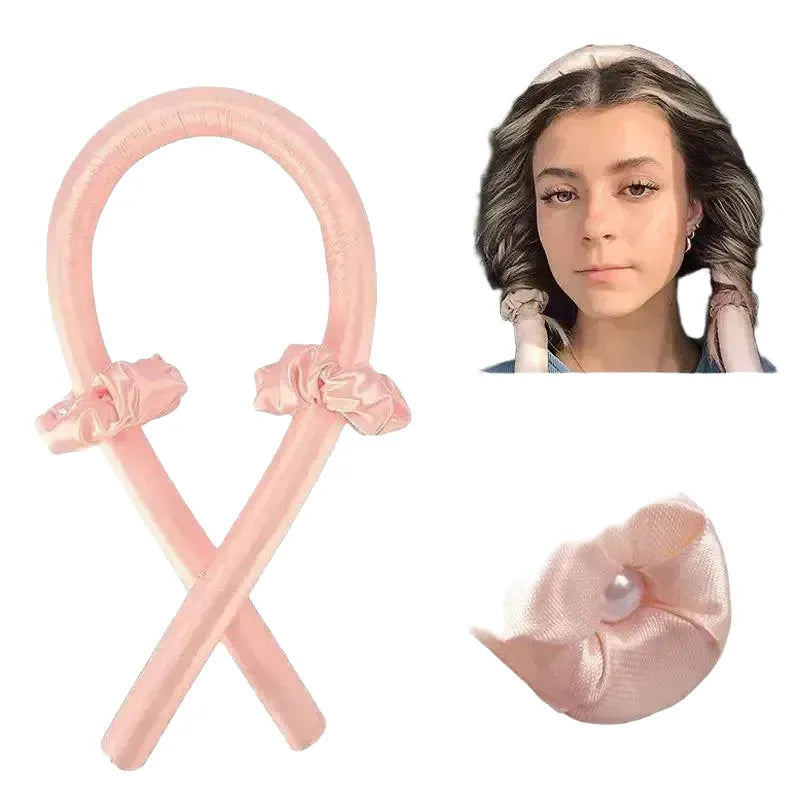 Silk Headband for Heatless Night Curls — Fluorescent green