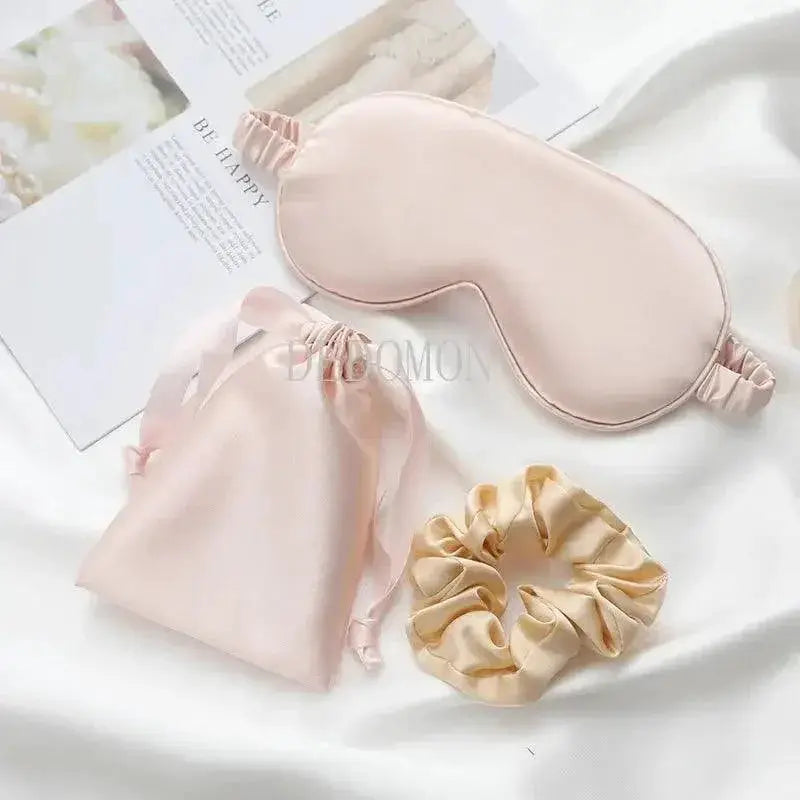 Silk Sleep Mask Set With Hair Accessories For Beauty Sleep