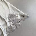 Silk Suspender Nightdress Elegant V-Neck Lace Robe Set