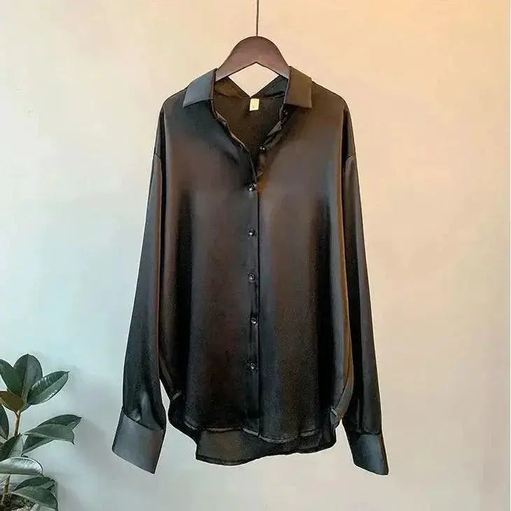 Silk Vintage Blouse Sophisticated Sheer Top for Women