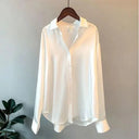 Silk Vintage Blouse Sophisticated Sheer Top for Women