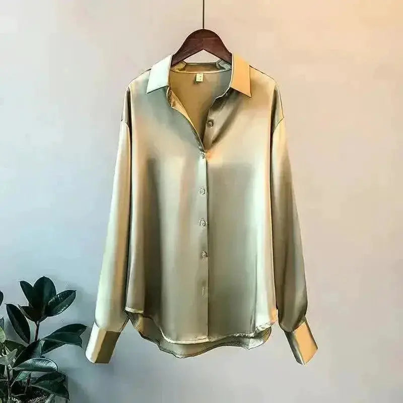 Silk Vintage Blouse Sophisticated Sheer Top for Women