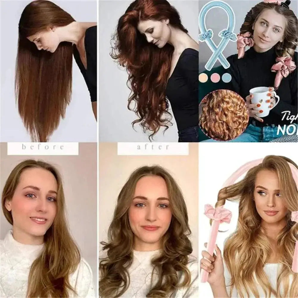 Silky Ribbon Curlers No Heat Hair Styling Tool For Curls