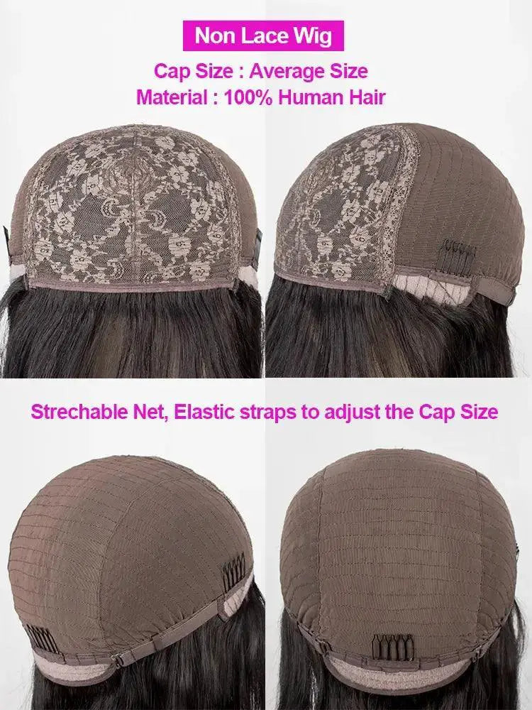 Silky Straight Peruvian Remy Human Hair Wigs With Bangs