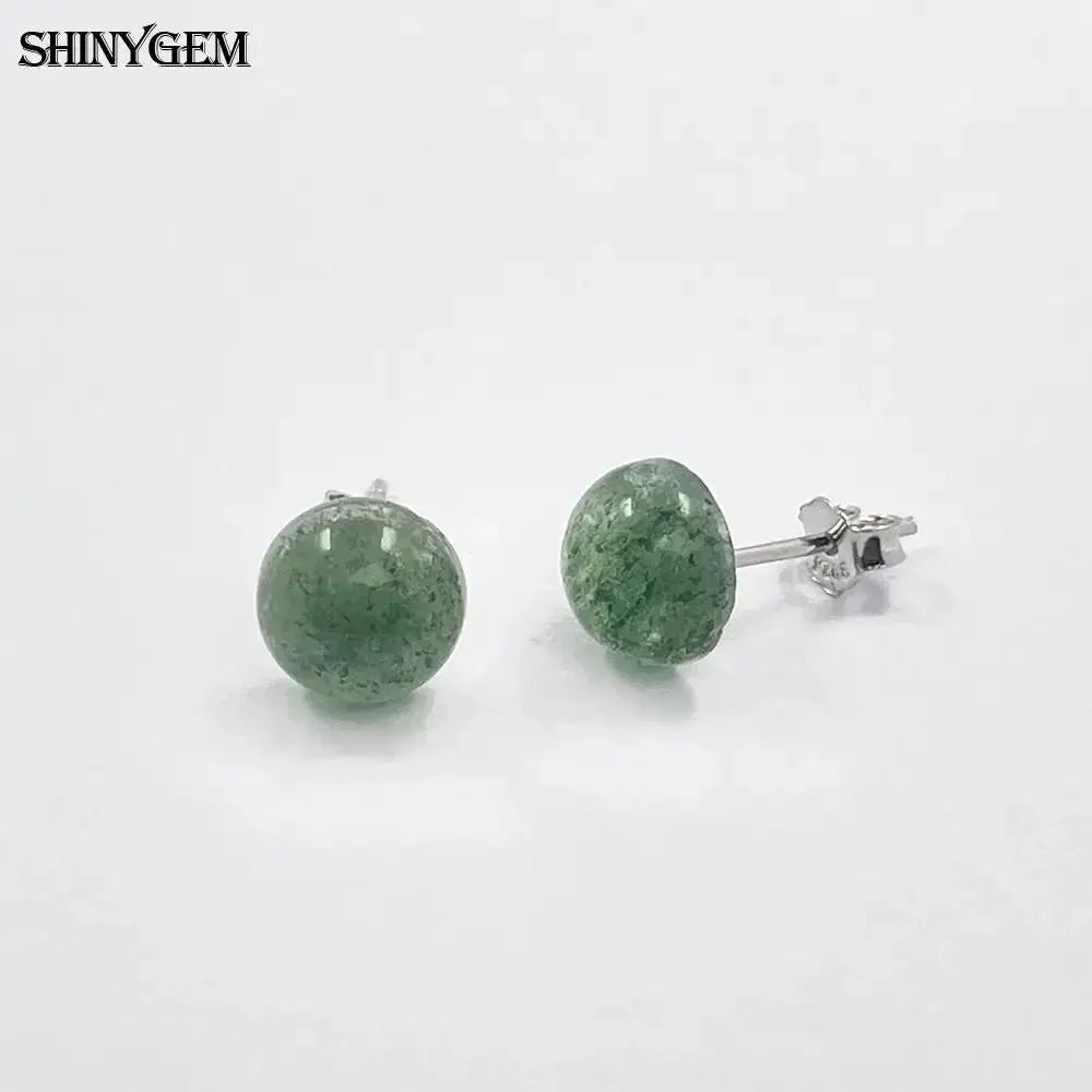 925 Silver Aquamarine Amethyst Stud Earrings Natural Stone - OurLum.com