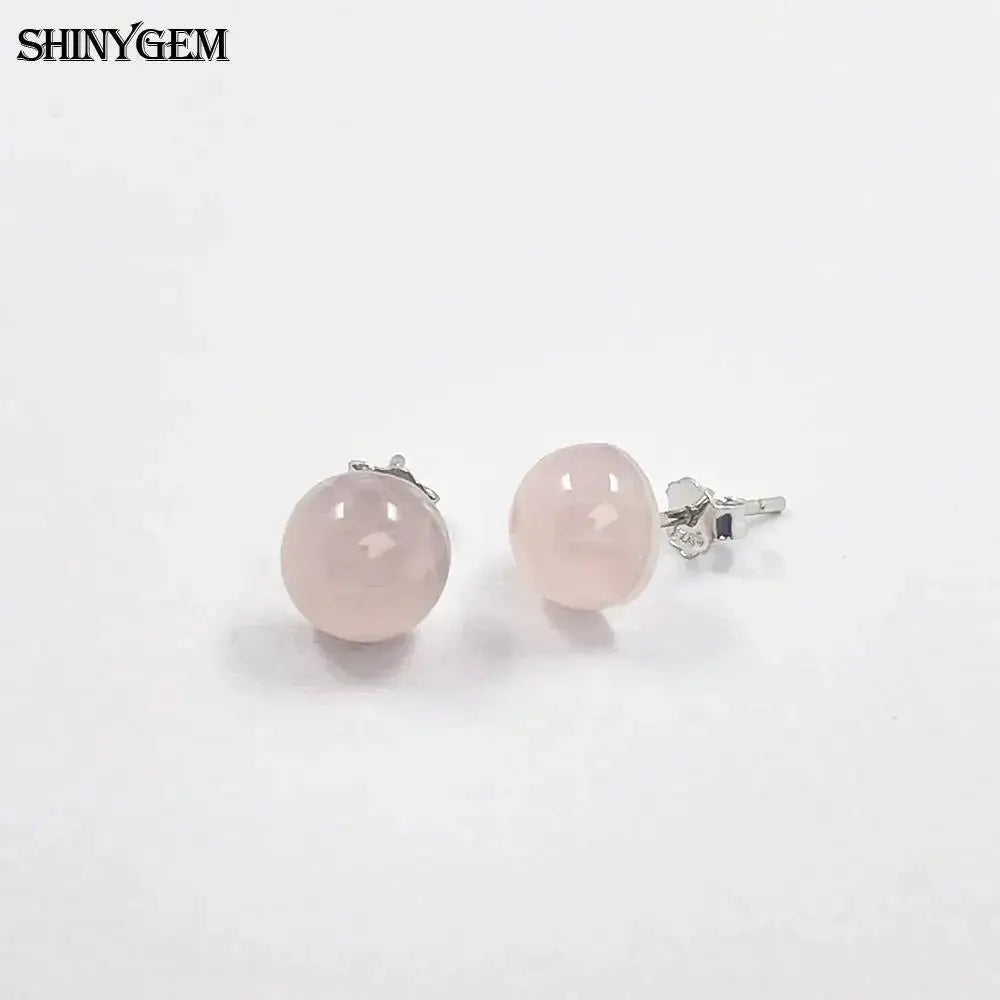 925 Silver Aquamarine Amethyst Stud Earrings Natural Stone - OurLum.com