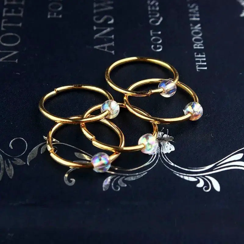 Durable Silver Hair Rings for Braids — 5pcs   NO.12
